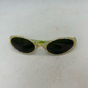 Claires Sunglasses Sun Daisy Yellow White Floral Pattern Oval Lenses Retro Chic
